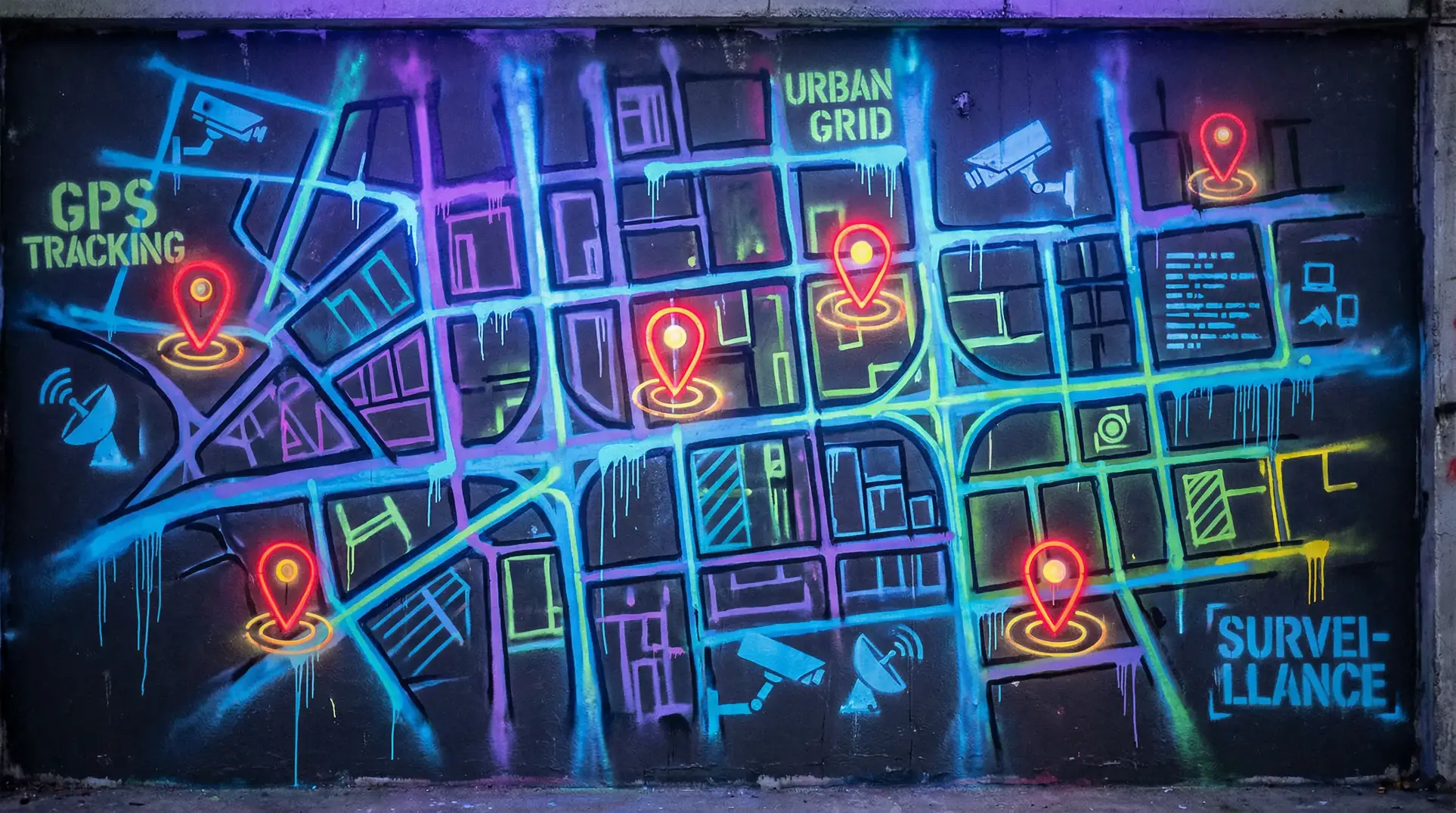 一路向西完整版观看 狗仔追踪地图 - 城市涂鸦风格